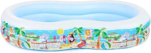 Vista 2 de Pileta inflable, 103 pulgadas x 63 pulgadas x 18 pulgadas, a partir de 3 años.