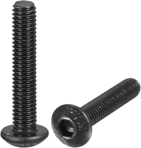 Vista 9 de uxcell Tornillos de cabeza de botón hexagonal M3x6mm Tornillos de acero de aleación 100pcs