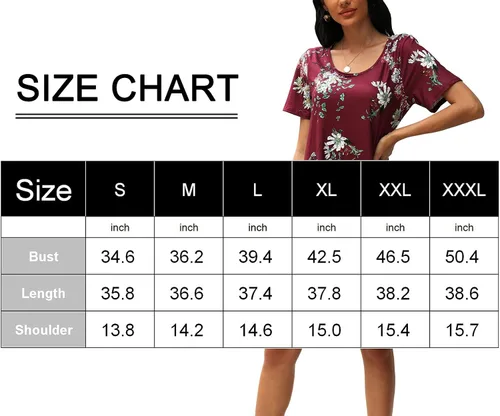 Vista 7 de CHERFLY Women's Summer T Shirt Dresses Casual Beach Short Sleeve Swing Pockets Dresses