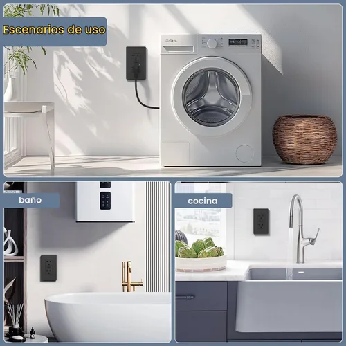 Vista 4 de BSEED - Salida GFCI de 20 amperios, enchufe eléctrico GFI de autoprueba con indicador LED, receptáculo GFCI resistente a la intemperie y Negro