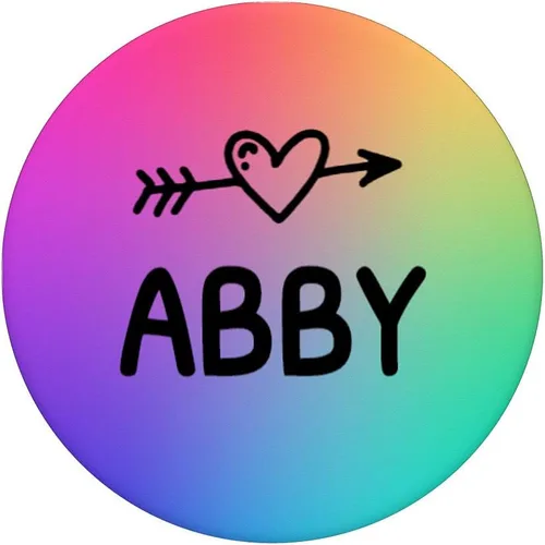 Vista 5 de Abby Gift - Agarre con forma de arco iris y flecha de corazón negra – PopSockets agarre y soporte para teléfonos y tabletas
