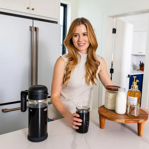 Vista 4 de VINCI Cold Brew 360, Cafetera de Café Frío de Vidrio con Tecnología de Preparación de Doble Filtro 360 Patentada, Preparación Fría para Café Helado