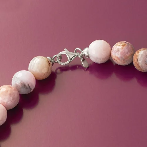 Vista 7 de Ross-Simons 12mm Pastel Pink Opal Bead Necklace With Sterling Silver