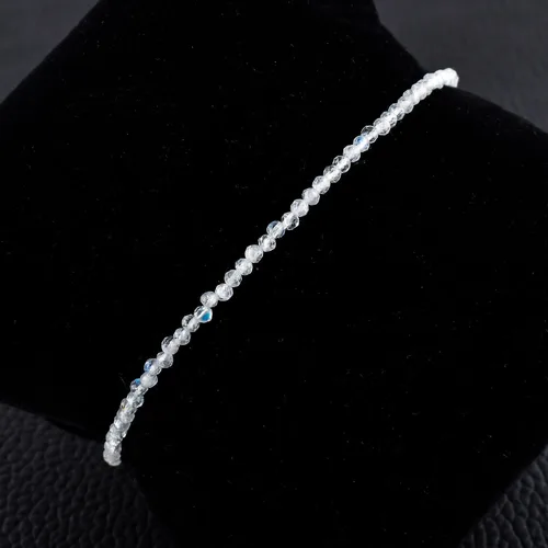 Vista 79 de Natural Gemstone Micro Beads Dainty Bangle Bracelet, Handmade Birthstone Jewelry, Healing Chakra Crystals, Silver Plated 8 inch, Birthday Gift for