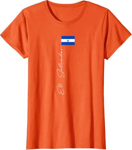Vista 45 de Camiseta patriótica con bandera de El Salvador, Negro