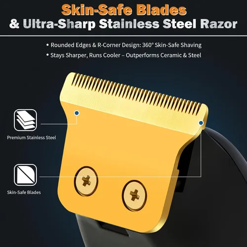 Vista 2 de Recortador de Barba Elehomyou para Hombres - Recortadores de Pelo y Navaja Recargables para Hombres, Cortapelos Inalámbrico para Rostro, Cuello