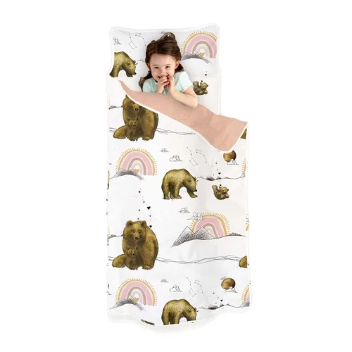 Vista 19 de JumpOff Jo Tapete para siesta para niños, acogedor tapete de descanso para niños con almohada extraíble y manta ultrasuave para preescolar