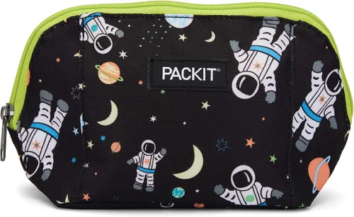Vista 15 de PackIt Bolsa de aperitivos congelable, negra, fabricada con tecnología EcoFreeze plegable, reutilizable, cierre de cremallera que se bloquea en aire