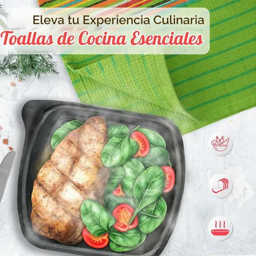 Vista 8 de THREAD SPREAD - Toallas de cocina 100% algodón, toallas de salsa, juego de 4 (16x28 pulgadas), paño de cocina multiusos para secar, restaurante