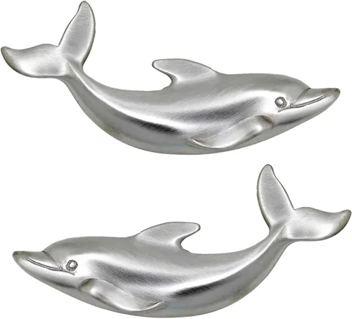 Vista 6 de Costello Coastal - Tirador de cajón Dolphin (orientado a la izquierda) Colección de herrajes de peltre