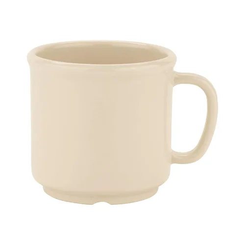 Vista 3 de G.E.T. S-12-IV-EC - Taza de café irrompible, 12 onzas, color marfil (juego de 4) Apto para lavavajillas, sin BPA, inastillable, mango fresco