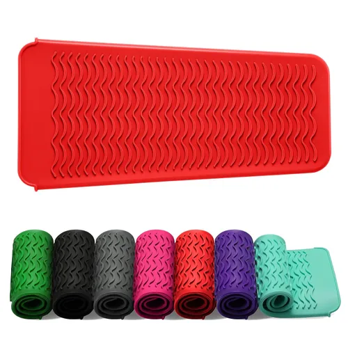 Vista 13 de ZAXOP - Funda de silicona resistente para plancha, rizador, herramientas calientes para el cabello (negro)