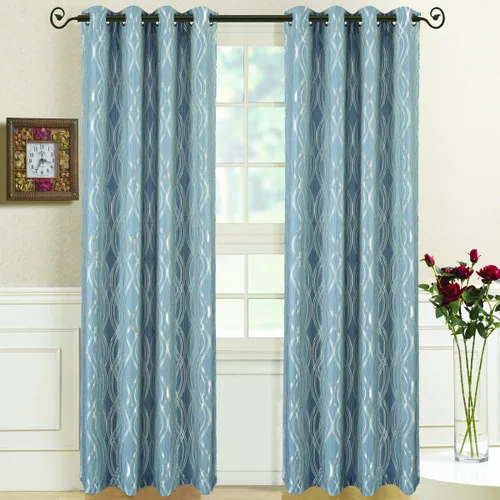 Vista 7 de Royal Bedding Regalia - Paneles de cortina de ventana con textura jacquard abstracta con ojales superiores, juego de 2 paneles, 52 x 63 pulgadas