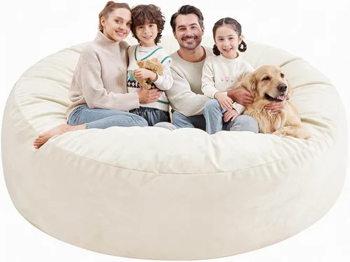 Vista 49 de Silla de Puf de 2 pies, Sillas de Puf Cómodas con Relleno de Espuma Viscoelástica, Sofá de Puf Esponjoso con Cubierta de Terciopelo Holandés, Sillas