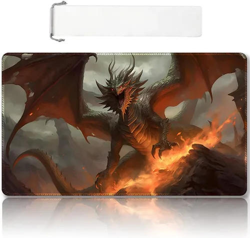 Vista 12 de Tapete de juego MTG cosido de alta calidad con zonas y parte trasera de goma antideslizante, tapete de juego TCG para MTG y otros juegos de cartas