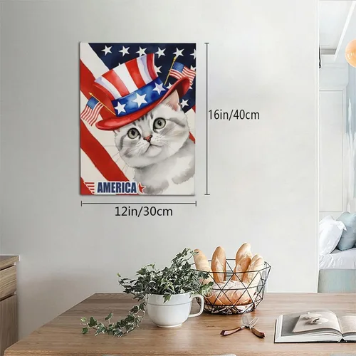 Vista 7 de Nxwdwqa Impresiones en lienzo estadounidenses personalizadas con fotos de tu mascota, arte de pared de lienzo americano personalizado, carga tu foto