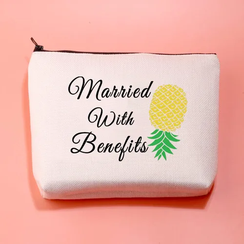 Vista 3 de JXGZSO Divertido Swinger Regalo Adulto Invertido Piña Maquillaje Bolsa Casado Con Beneficios Swingers Estilo de Vida Regalos, Casado con beneficios
