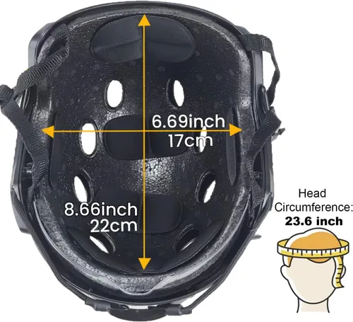 Vista 4 de ATAIRSOFT PJ Type - Casco táctico multifuncional rápido con visera, versión de gafas