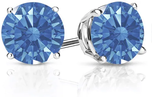 Vista 92 de Gem Stone King Aretes de plata de ley 925 con piedra natal redonda de 0.276 in para mujer