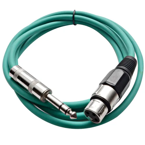 Vista 10 de Seismic Audio - SATRXL-F2 - Cable de conexión XLR naranja de 2 pies hembra a 1/4" TRS