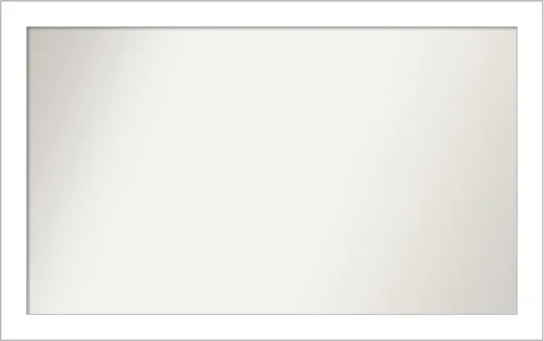 Vista 286 de Amanti Art Espejo de baño blanco para sobre el fregadero, 24 x 26 pulgadas, espejo rectangular blanco y blanco, marco de madera contemporáneo