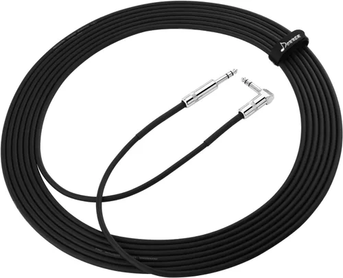 Vista 5 de Donner Cable TRS de 6 pies, cable de conexión estéreo equilibrado, resistente, sin zumbido de 1/4 pulgadas, ángulo recto macho a cable recto TRS