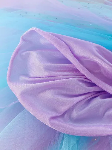 Vista 6 de Doctor Unicorn Conjunto de disfraz de sirena para niñas, vestido de sirena tutú con diadema