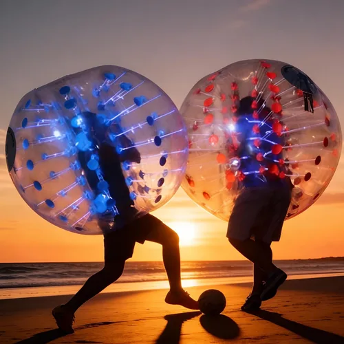 Vista 2 de Pelota inflable para adultos y niños, pelotas de fútbol de burbujas, juguete para patio de recreo, pelotas de hámster humano, bolas de zorb