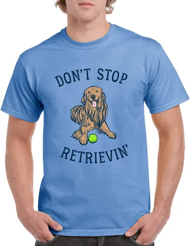 Vista 5 de Don't Stop Retrievin - Divertida camiseta de perro Golden Retriever, Azul Carolina
