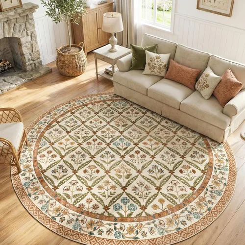Vista 32 de jinchan Haden - Alfombra de entrada de 2 x 3 pulgadas, diseño floral vintage, lavable, suave, antideslizante, de pelo bajo, para puerta, cocina