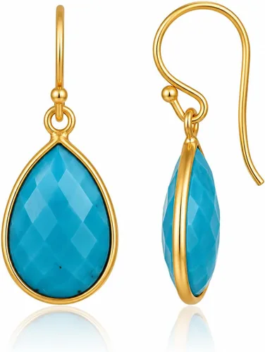Vista 28 de Aretes de ágata musgo verde de 0.472 x 0.709 in con forma de pera de plata de ley 925, aretes de piedras preciosas hechos a mano, juego de bisel