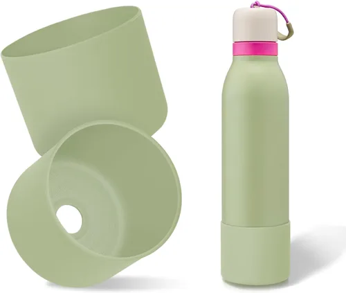 Vista 47 de 2 botas de silicona superiores para Owala FreeSip Twist de 24 onzas, funda inferior resistente a los arañazos, accesorios de botella de Owala