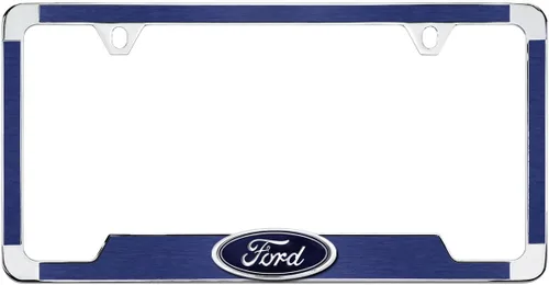 Vista 15 de Ford Logo 3D en negro de plástico ABS, soporte para matrícula con 2 agujeros (Negro/A)
