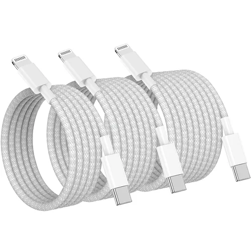 Vista 12 de Cable USB C a Lightning, paquete de 2 unidades de 6 pies + 10 pies, [certificado Apple MFi], cable de carga rápida para iPhone 14 13 12 11 Pro