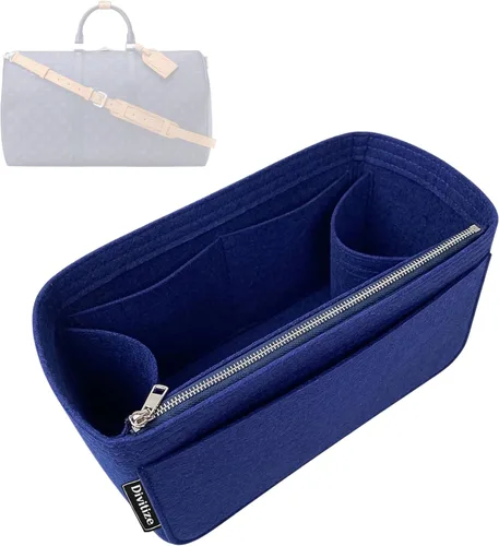 Vista 23 de Divitize Organizador de bolso premium compatible con LV Keepall 25/35/45/50/55/60, hecho a mano, ajuste perfecto, cómodo y resistente, fieltro