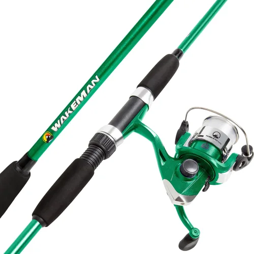 Vista 7 de Wakeman Fiberglass Fishing Rod and Reel Combo – 2-Piece 65-Inch Medium Action Spinning Rod Set for Lake Fishing