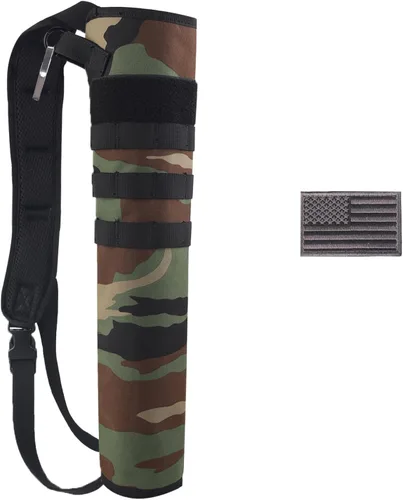 Vista 15 de Carcaj de flechas de tiro con arco ligero para la espalda de doble uso plegable compacto con sistema Molle colgado para tiro al blanco