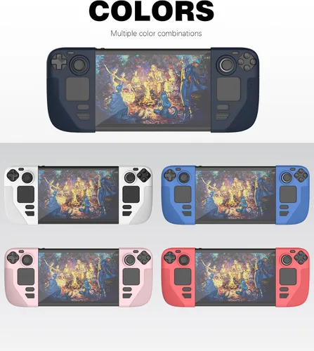 Vista 6 de Funda protectora de silicona compatible con Steam Deck, funda con mango de textura antideslizante para cubierta de vapor, cubierta anticolisión