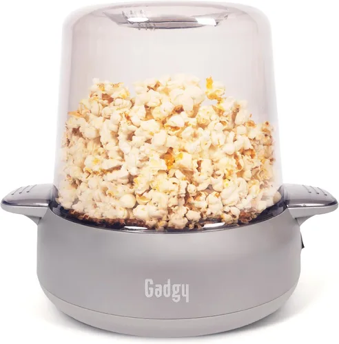 Vista 10 de Máquina de palomitas de maíz Gadgy – Máquina eléctrica de aceite caliente de 500W con placa antiadherente, tapa y agitador – Gran popper de 24 tazas