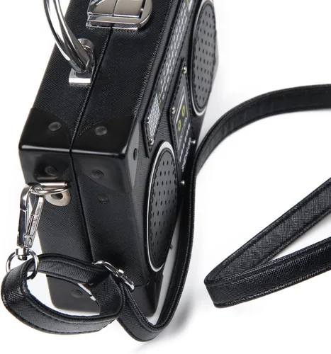 Vista 3 de KUANG! Bolso de mano retro con forma de radio para mujer, bolso de hombro elegante de noche