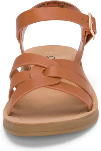 Vista 4 de STYLISH S KALI-K Sandalias cómodas de suela acolchada con tiras y puntera abierta para niñas pequeñas
