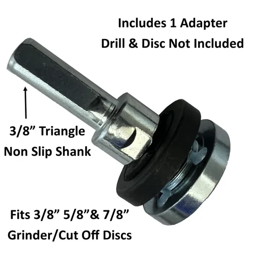 Vista 2 de Keyfit Tools Adaptador de taladro de EE. UU. para discos de amoladora de eje de 3/8 pulgadas, 5/8 pulgadas y 7/8 pulgadas y ruedas de corte