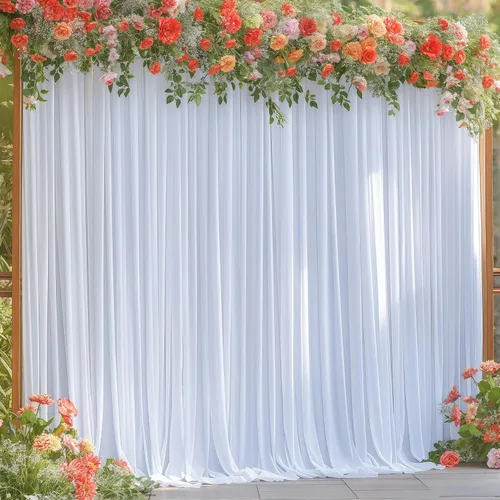 Vista 55 de Cortinas de fondo azul bebé de 8 x 10 pies para bodas, cortinas de fondo de poliéster sin arrugas, para baby shower, fiestas de cumpleaños
