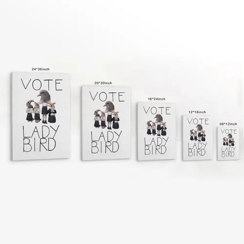 Vista 2 de EtUrg Póster Vote - Póster de Lady Bird para pared, impresiones artísticas de pintura, cubierta de álbum, decoración de póster, regalo
