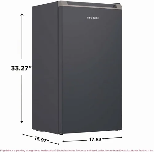 Vista 6 de Frigidaire Mini refrigerador, compartimento compacto para congelador, control de termostato ajustable, puerta reversible, serie contemporánea, 3.2