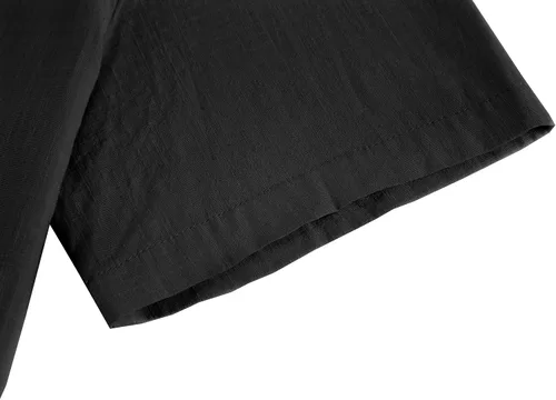 Vista 5 de Ryannology Camisas guayabera de lino de manga corta con botones para hombre, estilo casual, playa, campamento cubano, camisa mexicana para hombre