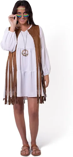 Vista 4 de Spooktacular Creations Conjunto de disfraz hippie de los años 60 y 70 para mujer