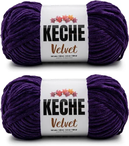 Vista 99 de Keche Hilo para ganchillo, hilo de terciopelo, chenilla suave, manta de bebé voluminosa amigurumi Yarn 3.53 oz (132 yardas) - Arona