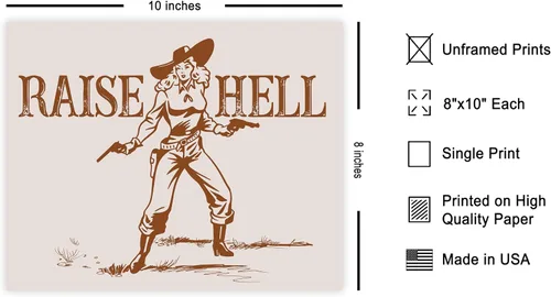 Vista 194 de Poster Master Póster de You've Yeed Your Last Haw - Impresión retro de vaquero marrón - Arte occidental - Arte moderno - Arte del salvaje oeste