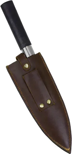 Vista 8 de Qchengsan Funda de cuero de vaca para cuchillos, protector de cuchillo de chef de 8 pulgadas, funda universal resistente para cuchillos o mangas